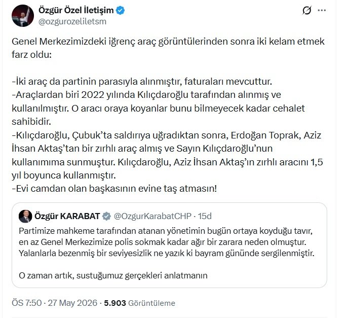 CHP’li Özgür Özel, partisinin genel