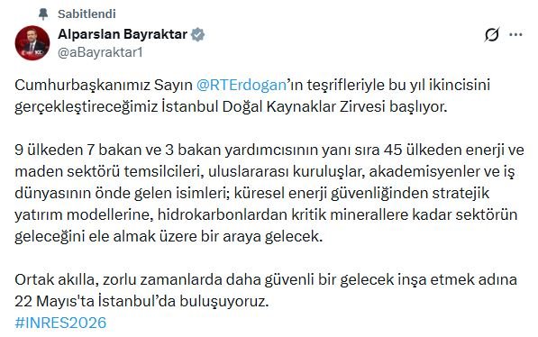 Enerji ve Tabii Kaynaklar Bakanı