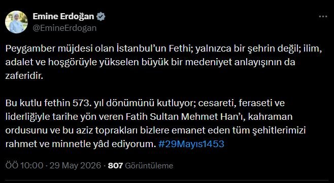 Cumhurbaşkanı eşi Emine Erdoğan, İstanbul'un