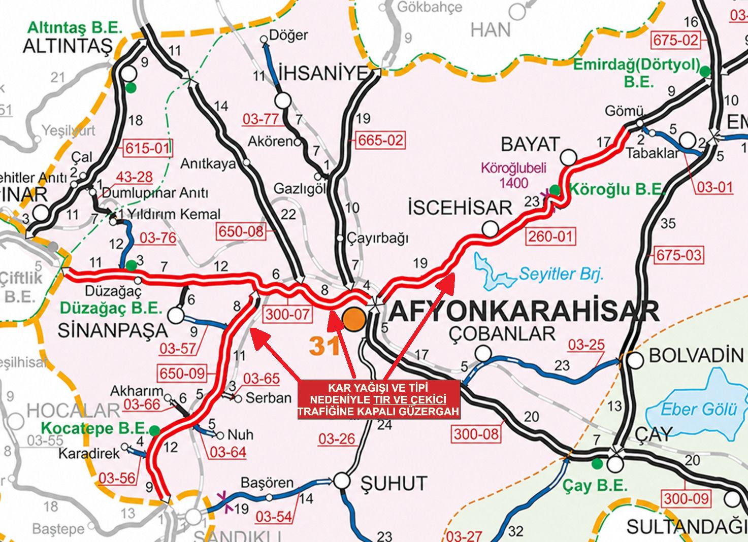 Ulaştırma ve Altyapı Bakanlığı, Uşak-Afyonkarahisar,