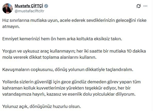İçişleri Bakanı Mustafa Çiftçi, Kurban