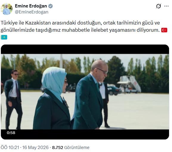 Emine Erdoğan, Kazakistan ziyaretine ilişkin