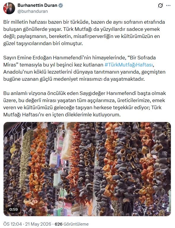 İletişim Başkanı Burhanettin Duran, bu