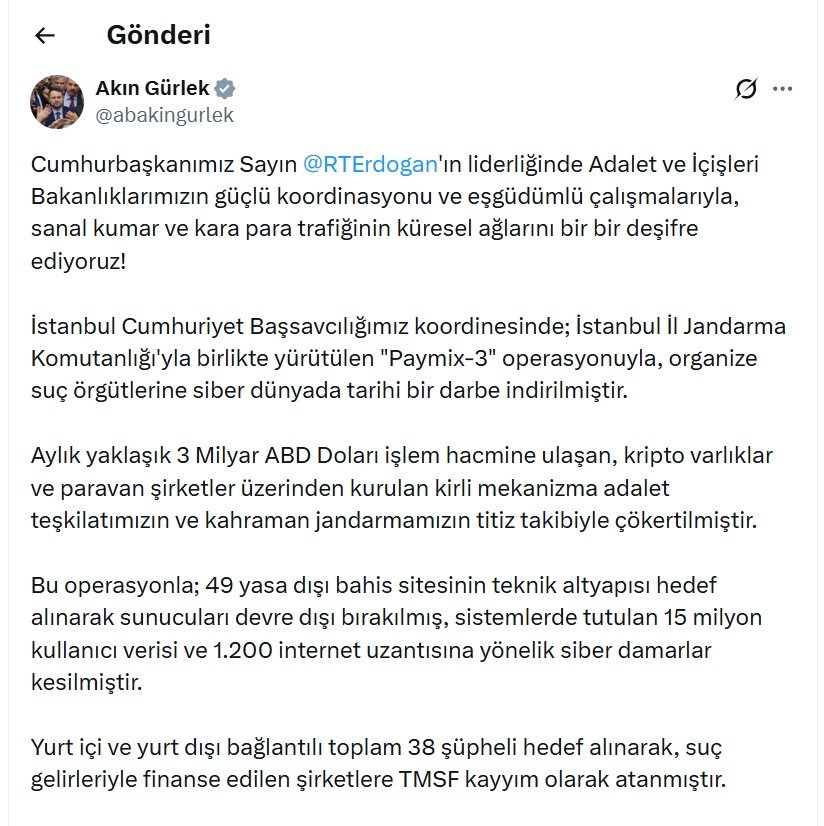 Adalet Bakanı Akın Gürlek, Paymix-3