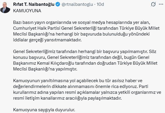 CHP Genel Sekreteri Rıfat Turuntay