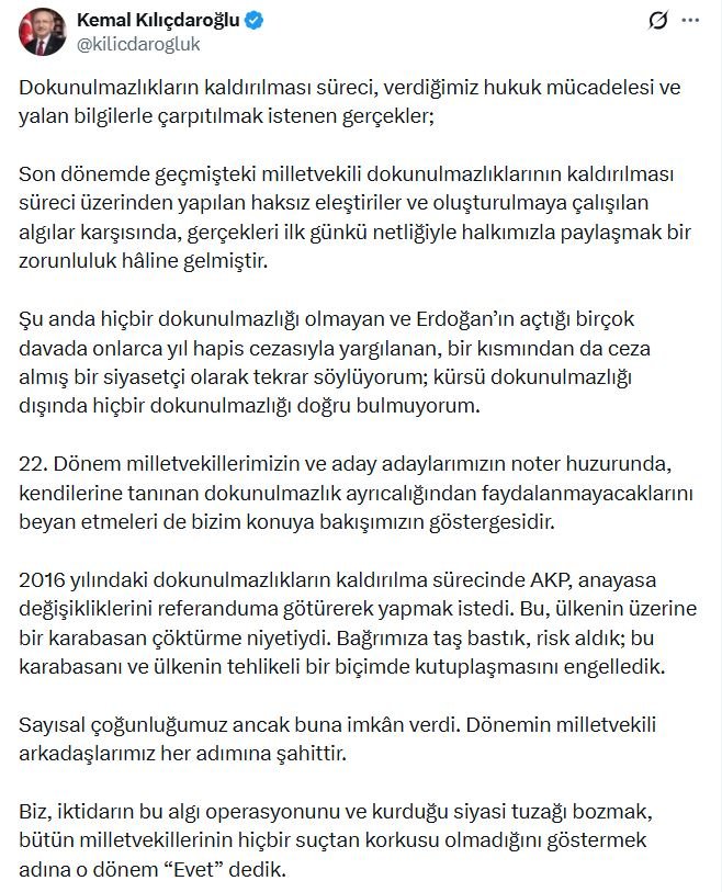 Kemal Kılıçdaroğlu, 2016 yılında milletvekili