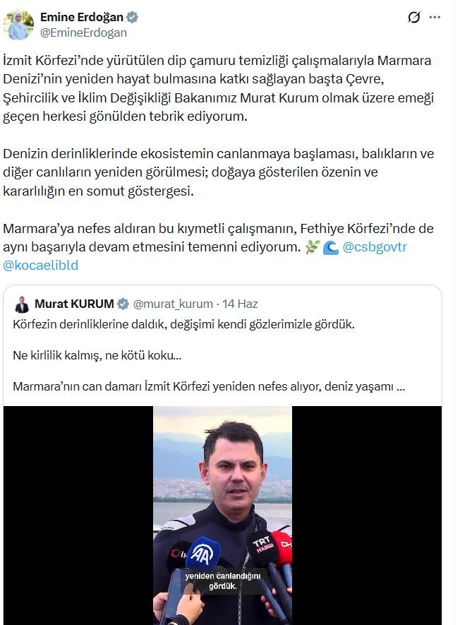 Emine Erdoğan, İzmit Körfezi'nde yürütülen
