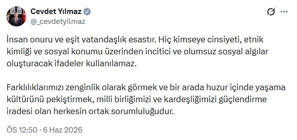 Cumhurbaşkanı Yardımcısı Cevdet Yılmaz, insan