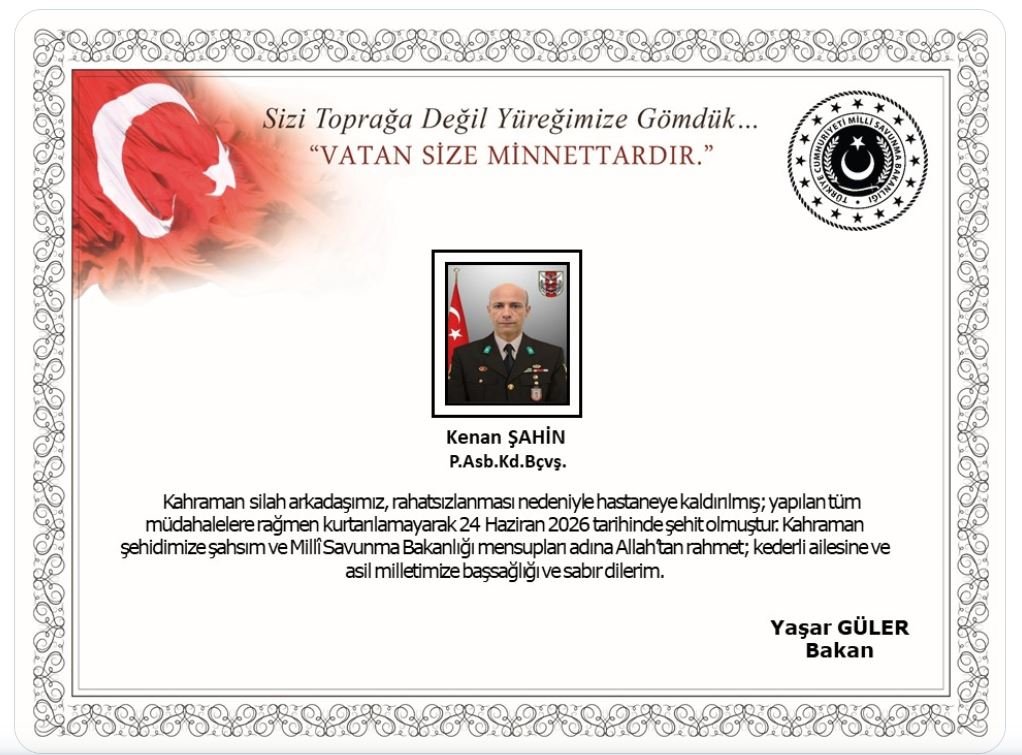 Fırat Kalkanı Harekat Bölgesi'nde rahatsızlanan