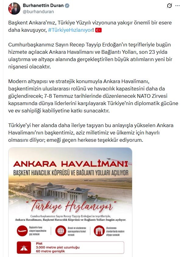 İletişim Başkanı Duran, modern alt