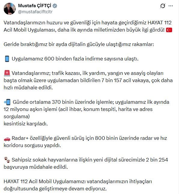 İçişleri Bakanı Mustafa Çiftçi, HAYAT