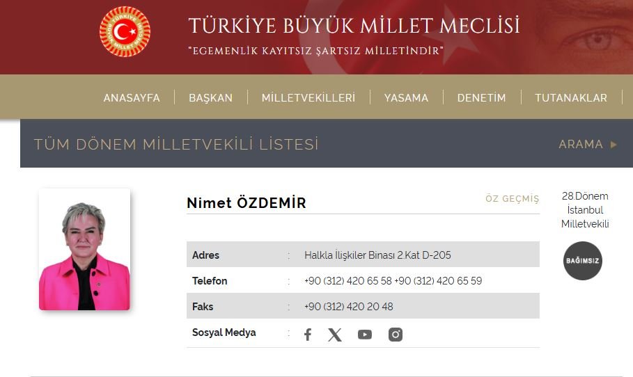 CHP İstanbul Milletvekili Nimet Özdemir,