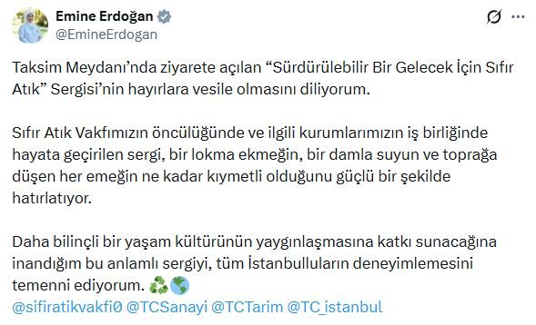 Emine Erdoğan, Taksim Meydanı'nda açılan