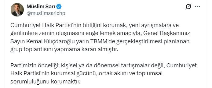 CHP Sözcüsü Müslim Sarı, Genel