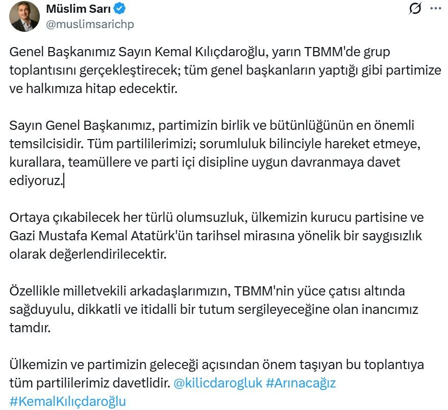 CHP Genel Başkan Yardımcısı ve