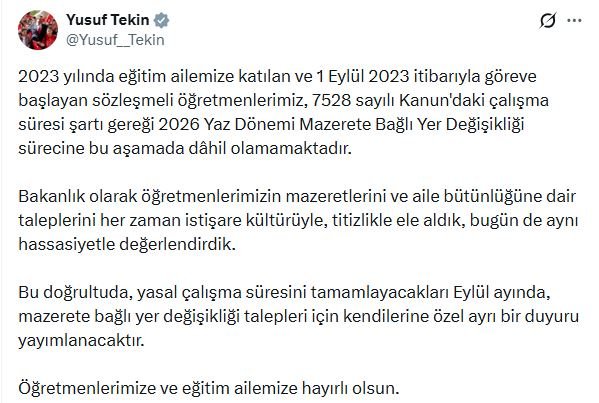 Milli Eğitim Bakanı Yusuf Tekin,