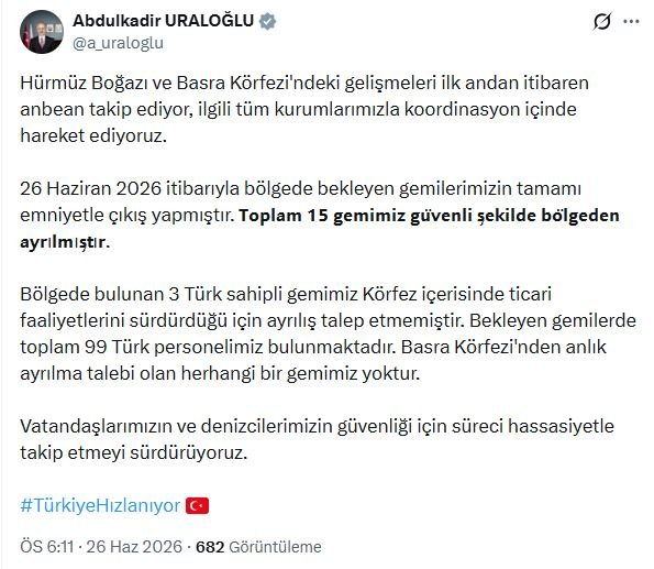 Ulaştırma ve Altyapı Bakanı Abdulkadir