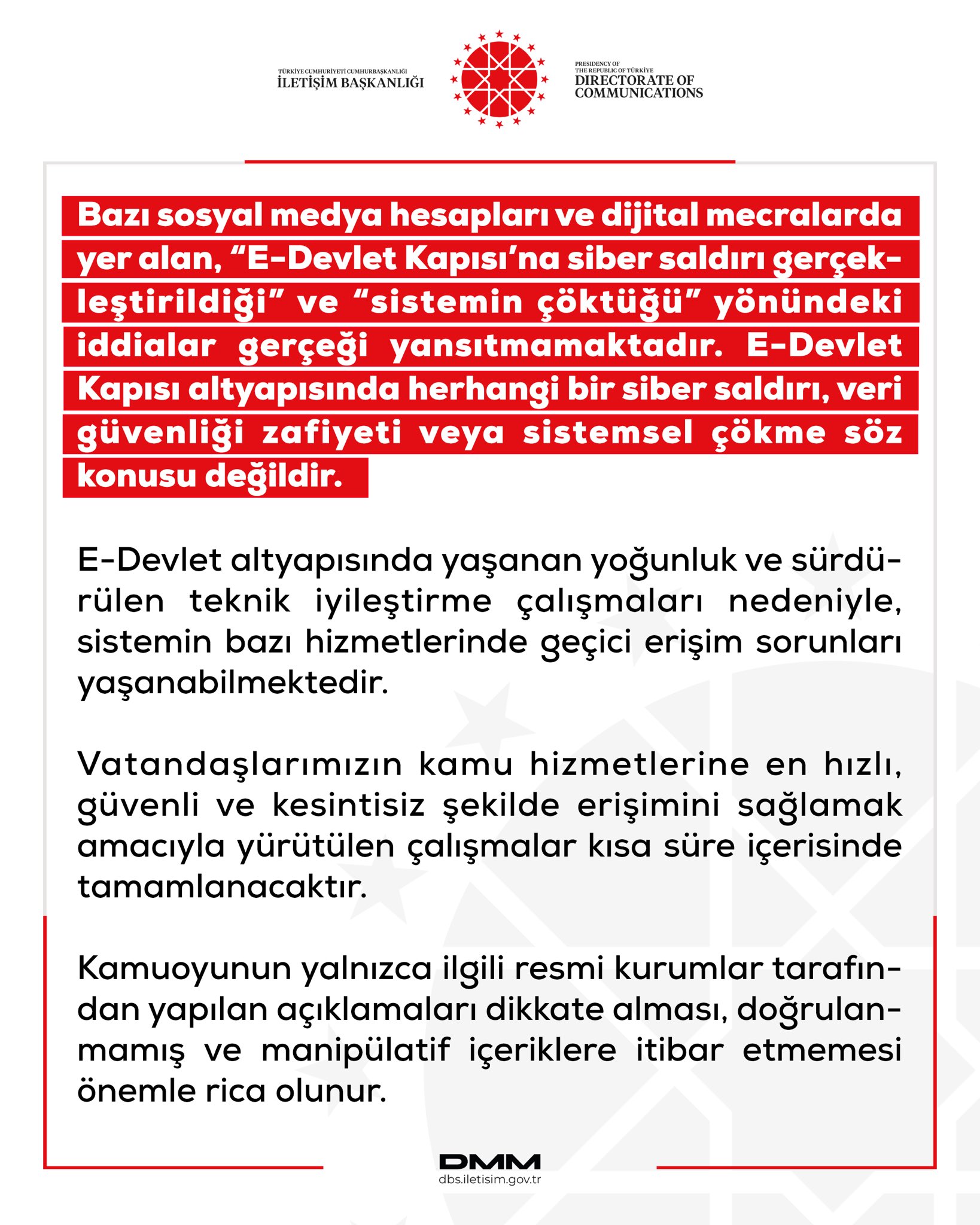 DMM, e-Devlet Kapısı'na siber saldırı