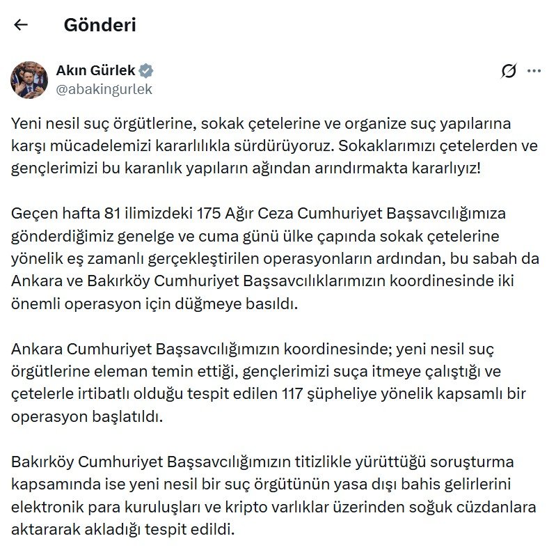 Adalet Bakanı Akın Gürlek, son
