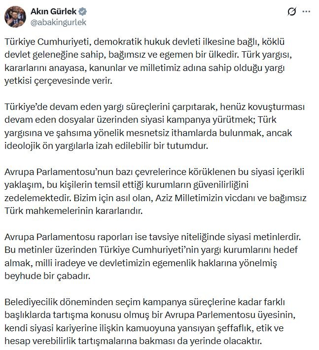 Adalet Bakanı Akın Gürlek, Avrupa