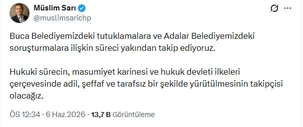 CHP Sözcüsü Müslim Sarı, Buca