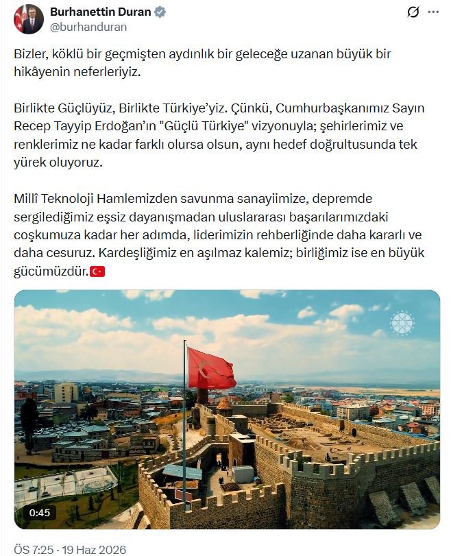 İletişim Başkanı Burhanettin Duran, sosyal