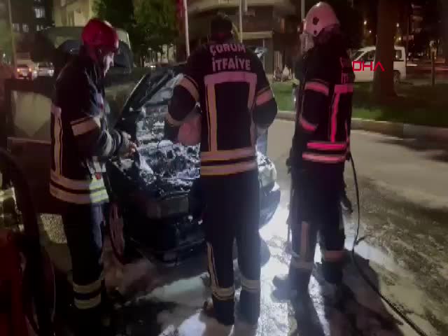 Çorum'da seyir halindeyken elektrik