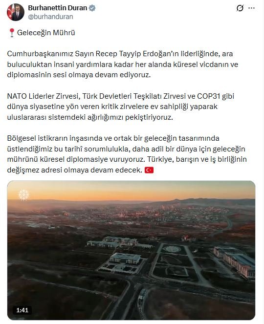 İletişim Başkanı Burhanettin Duran'ın başlattığı