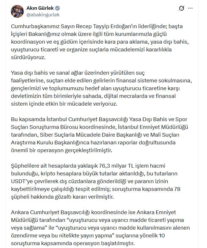Adalet Bakanı Akın Gürlek, yasa