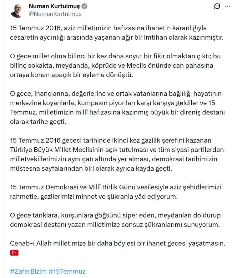 TBMM Başkanı Numan Kurtulmuş, 15