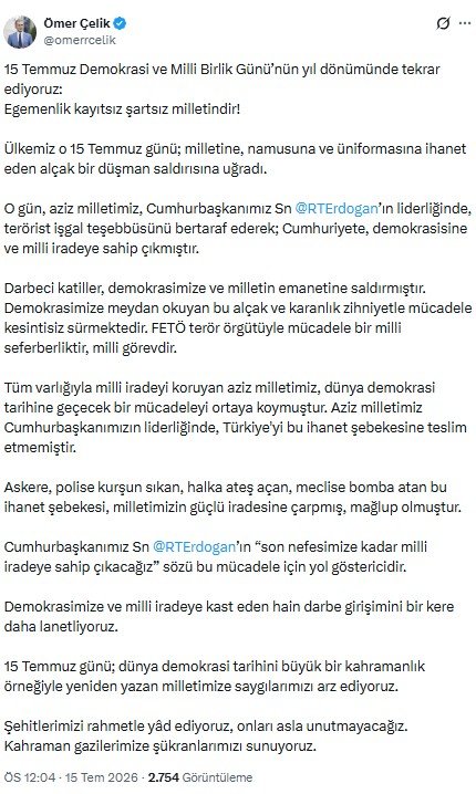 AK Parti Sözcüsü Ömer Çelik,