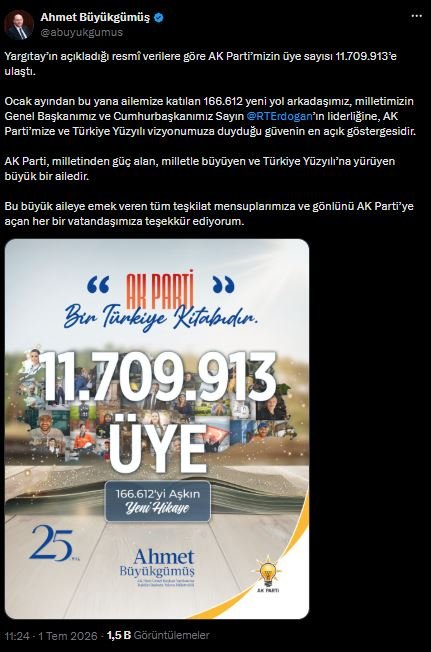 AK Parti Genel Başkan Yardımcısı