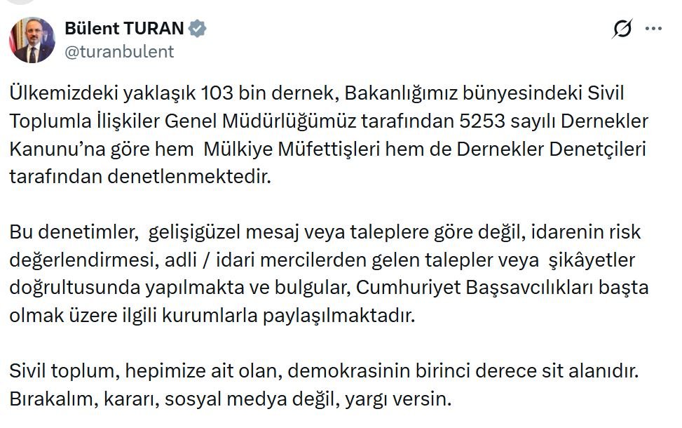 İçişleri Bakan Yardımcısı Bülent Turan,