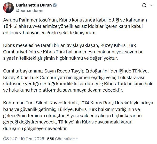 İletişim Başkanı Burhanettin Duran, Avrupa