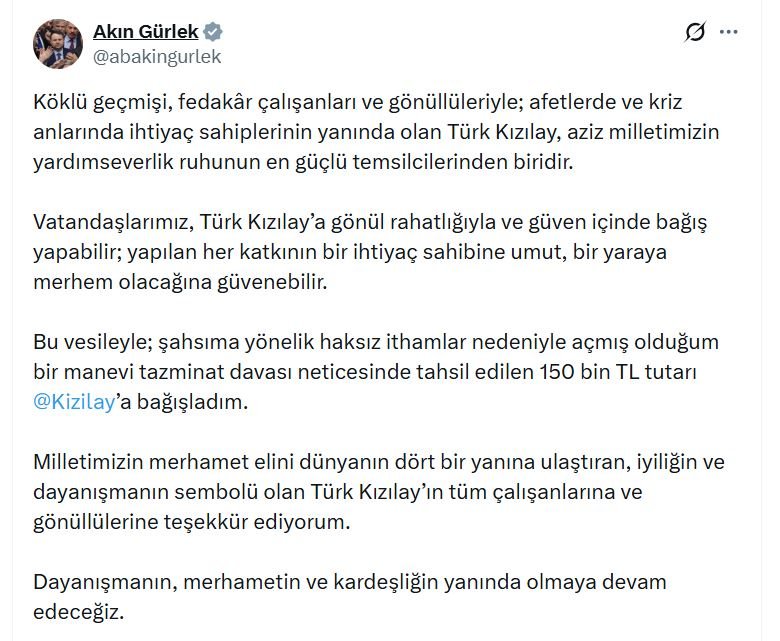 Adalet Bakanı Akın Gürlek, tazminat