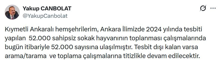 Ankara Valisi Yakup Canpolat, 2024