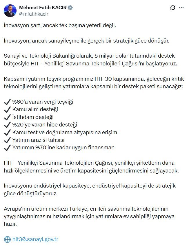 Sanayi ve Teknoloji Bakanı Mehmet