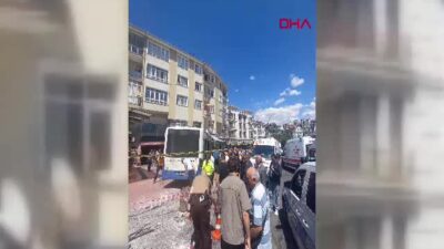 Ankara Mamak'ta kontrolden çıkan otobüs