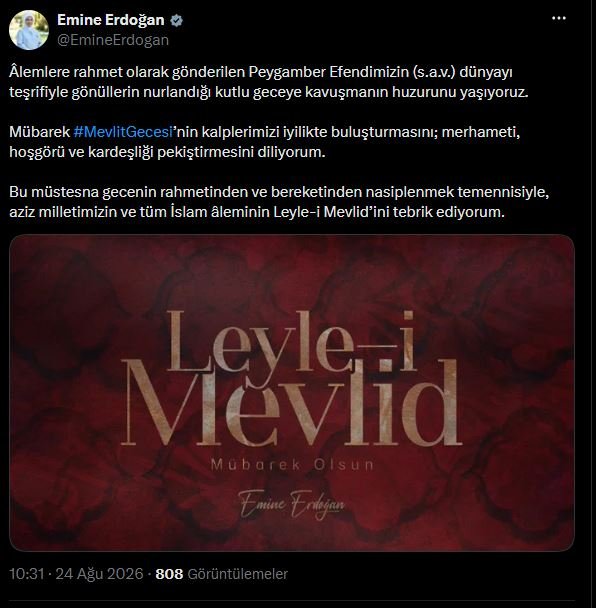 Cumhurbaşkanı Recep Tayyip Erdoğan'ın eşi