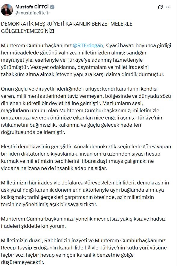 İçişleri Bakanı Mustafa Çiftçi, Cumhurbaşkanı
