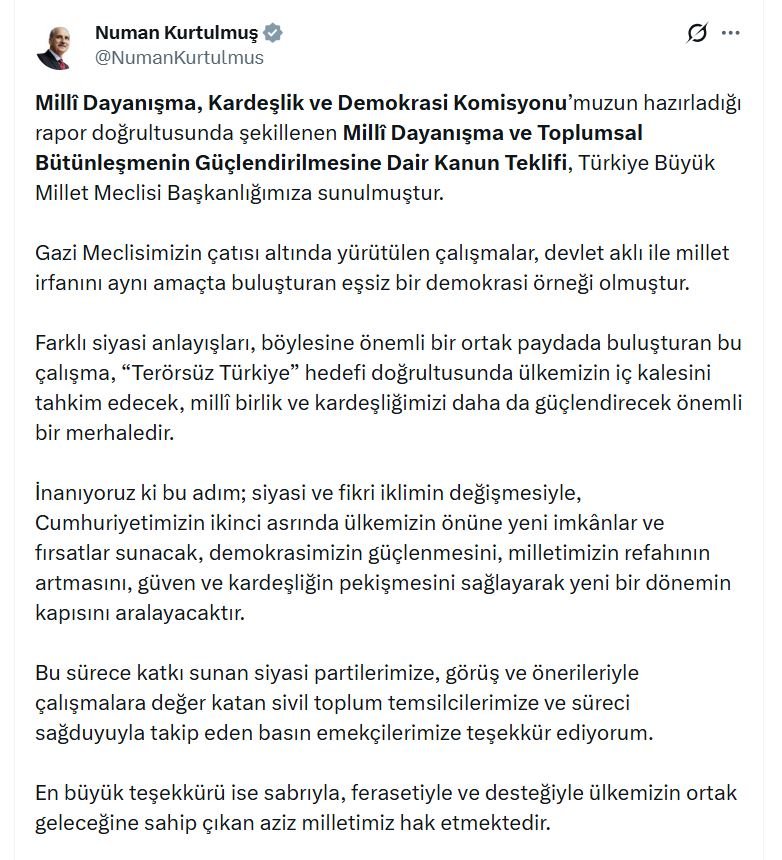 TBMM Başkanı Numan Kurtulmuş,