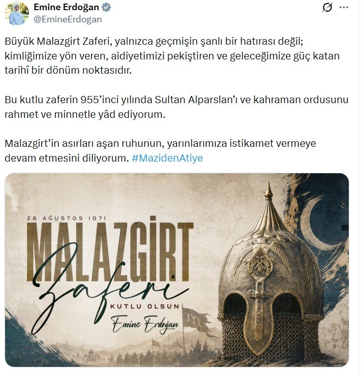 Emine Erdoğan, Malazgirt Zaferi'nin 955.