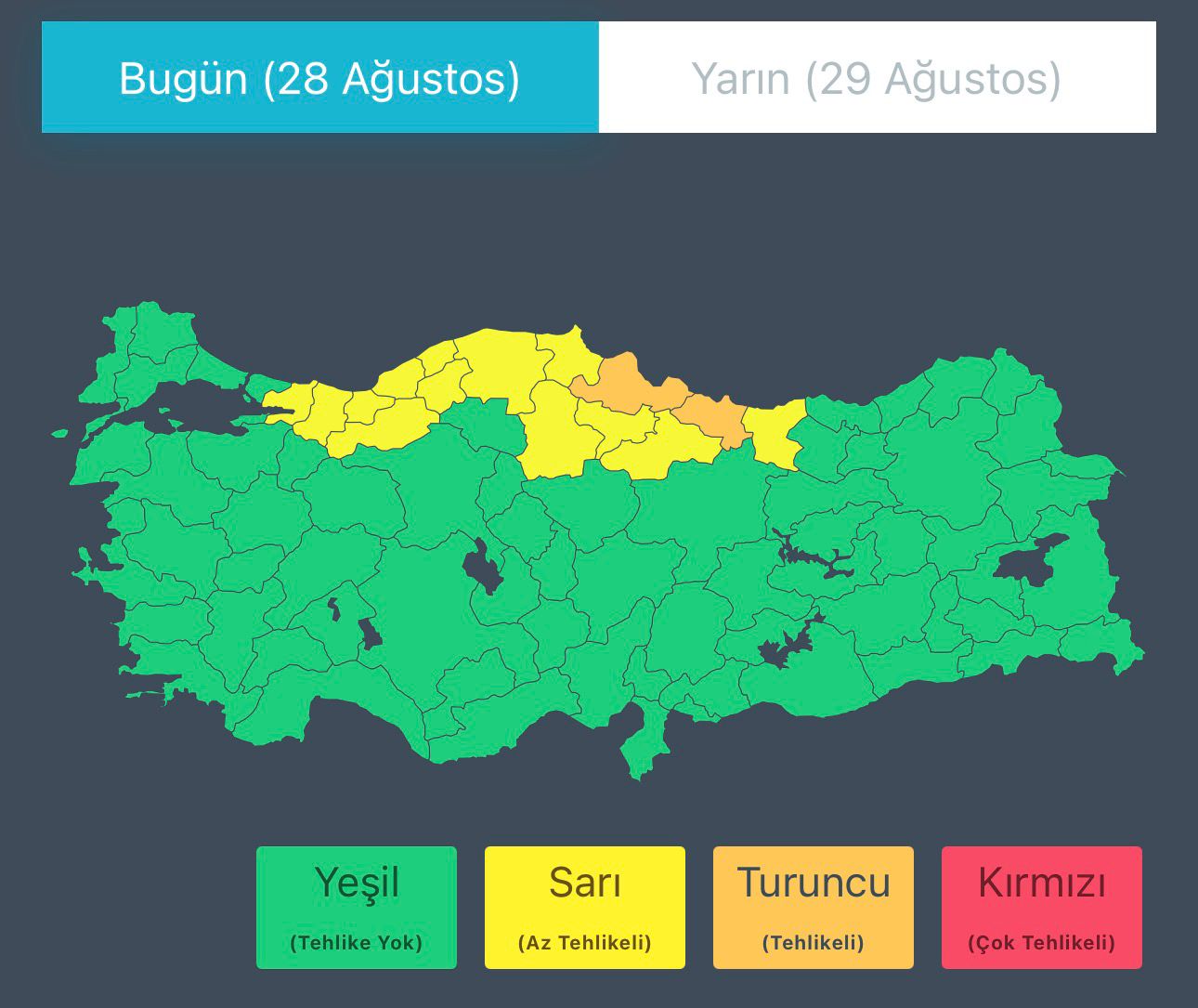 İçişleri Bakanlığı, 28-29 Ağustos'ta birçok