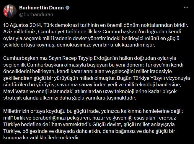 İletişim Başkanı Burhanettin Duran,