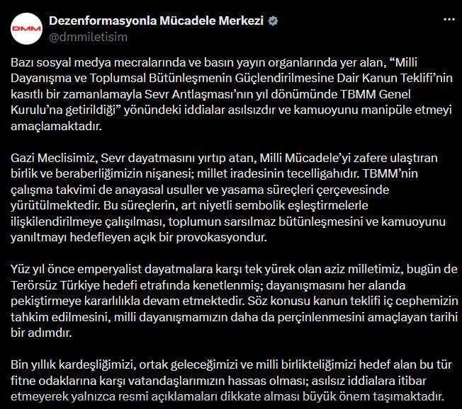 DMM, Milli Dayanışma ve Toplumsal