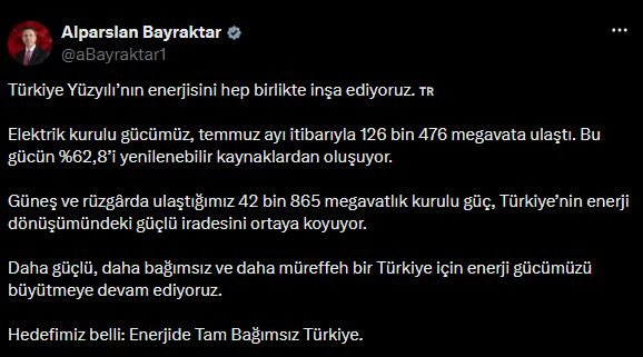 Enerji ve Tabii Kaynaklar Bakanı