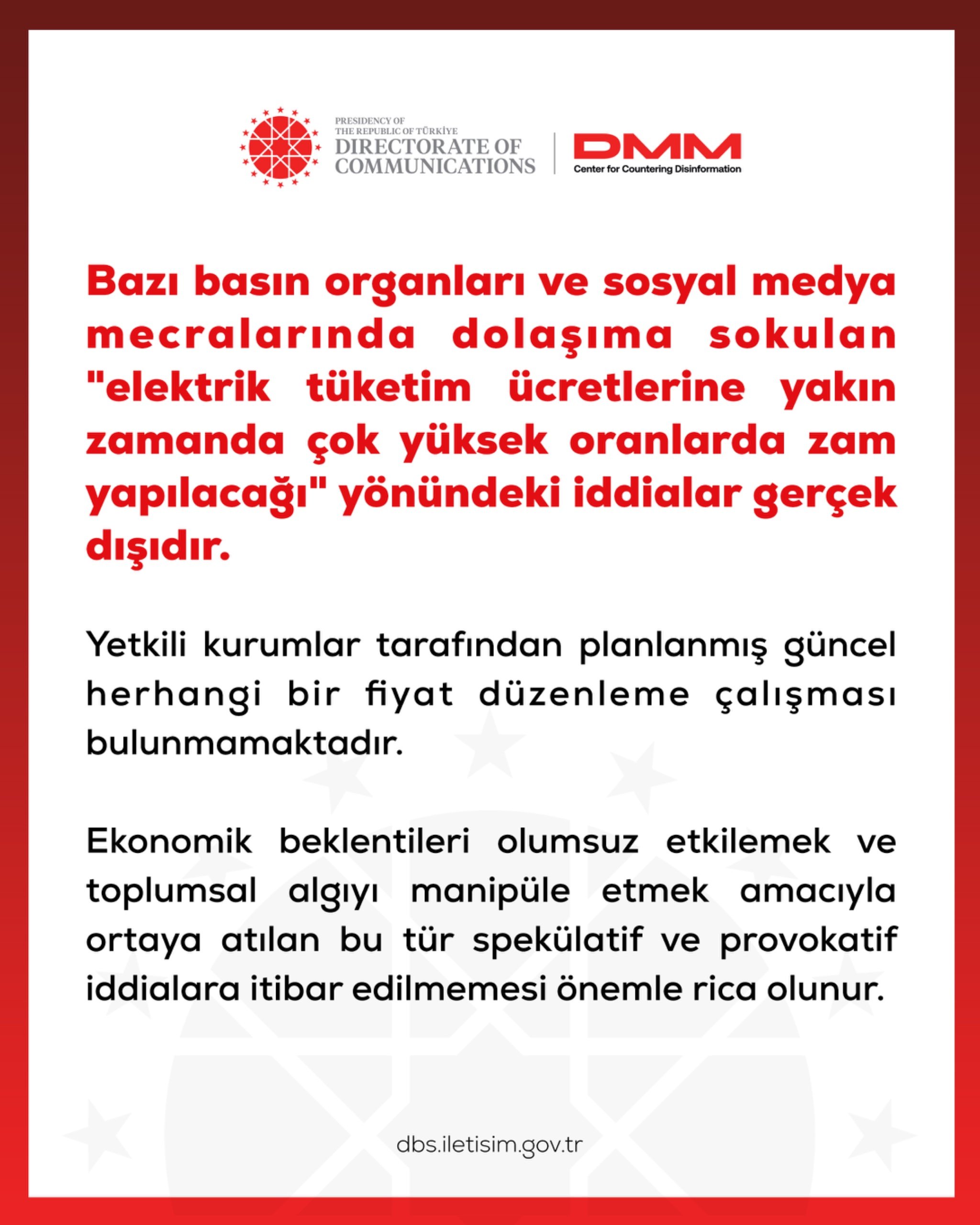 Dezenformasyonla Mücadele Merkezi, elektrik tüketim
