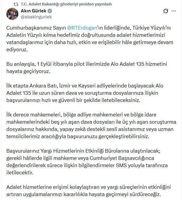 Adalet Bakanı Akın Gürlek, 1