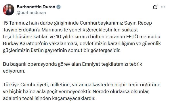 İletişim Başkanı Burhanettin Duran, FETÖ