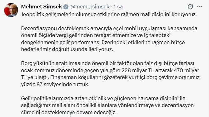 Hazine ve Maliye Bakanı Mehmet